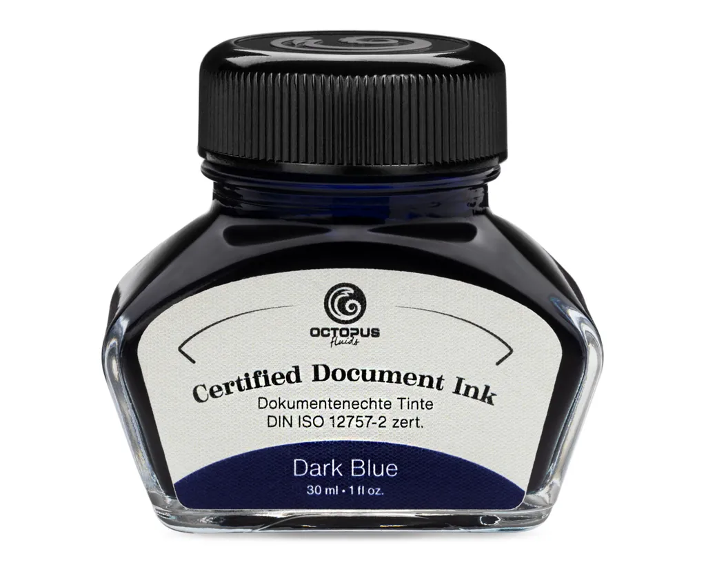 Document Ink dark blue, dokumentenechte Tinte,  nach DIN ISO 12757-2, 30 ml
